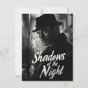 Schatten der Nacht - Film Noir Style Design Postkarte
