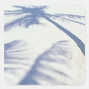 Schatten der Palme Tree 2 Quadratischer Aufkleber