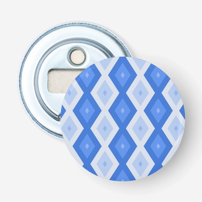 Schatten des blauen Rautenmusters Flaschenöffner (Vorderseite)