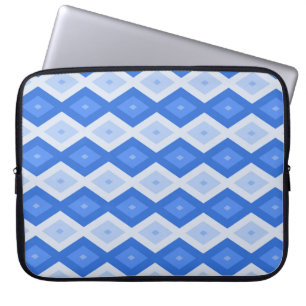 Schatten des blauen Rautenmusters Laptopschutzhülle