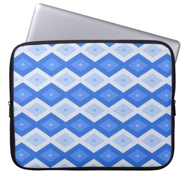 Schatten des blauen Rautenmusters Laptopschutzhülle (Vorderseite)