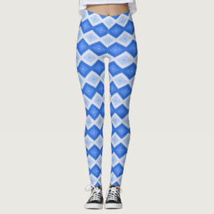 Schatten des blauen Rautenmusters Leggings