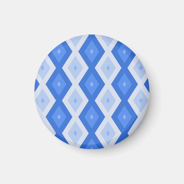 Schatten des blauen Rautenmusters Magnet (Vorne)