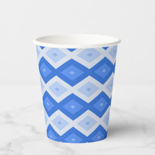 Schatten des blauen Rautenmusters Pappbecher