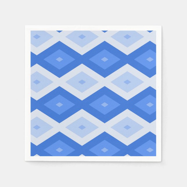 Schatten des blauen Rautenmusters Serviette (Vorderseite)