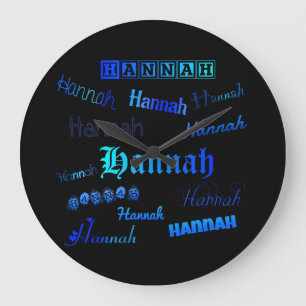 Schatten des Blaus auf Schwarzem - Hannah Große Wanduhr