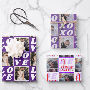 Schatten des Lila Weihnachtsgeschenks Foto 3 Gesch Geschenkpapier Set
