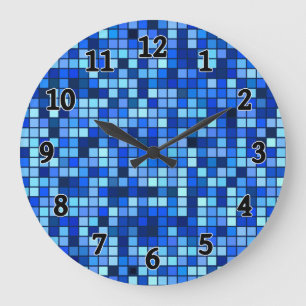 Schatten des Winters blau und schwarze Große Wanduhr