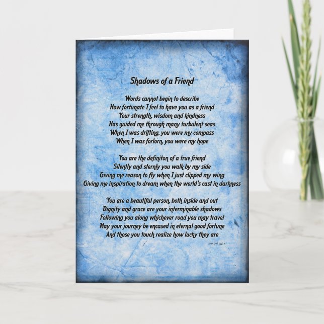 Schatten einer Friend Card (blau) Karte (Vorderseite)