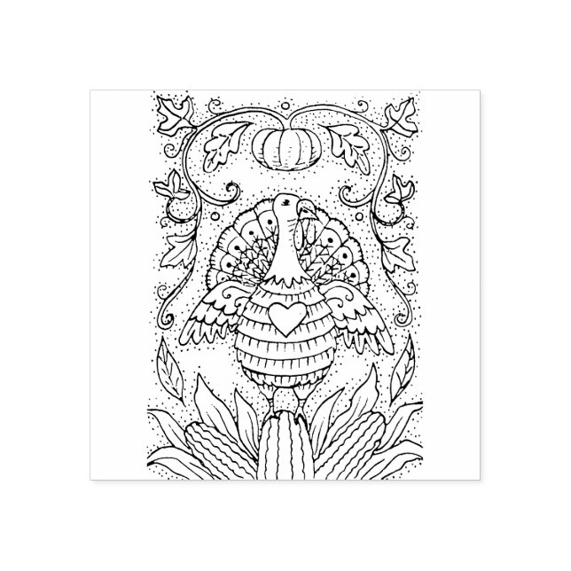 SCHATTEN FÜR ERNTEDANK, TÜRKEI, KORN UND PUMPKIN GUMMISTEMPEL (Prägung)
