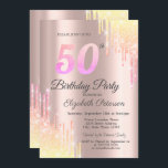 Schatten Glitter Drips Rose Gold 50th Birthday Einladung<br><div class="desc">In modern,  schick,  und glamorous with shshshshh glitter drips haben wir Rose Gold Background.</div>