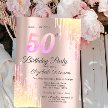 Schatten Glitter Drips Rose Gold 50th Birthday
