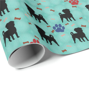 Schatten-Mops Geschenkpapier
