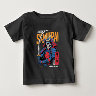Schatten-Samurai-Skelettkrieger in blauer Rüstung  Baby T-shirt
