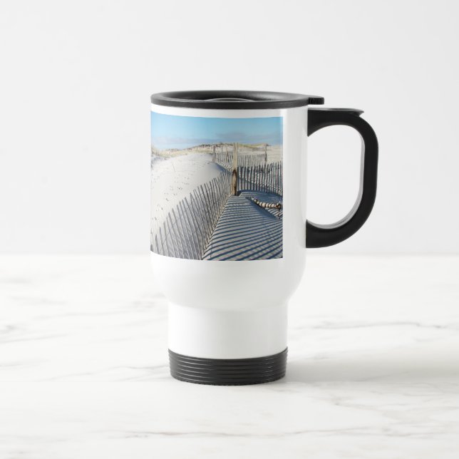 Schatten, Sanddünen und Zäune Reisebecher (Rechts)