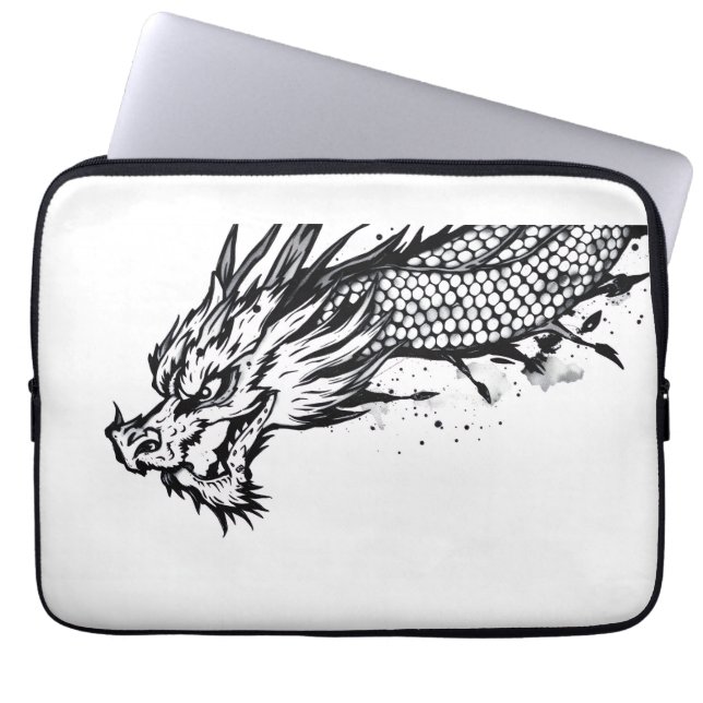 Schatten-Schuppen-Drache Laptopschutzhülle (Vorderseite)