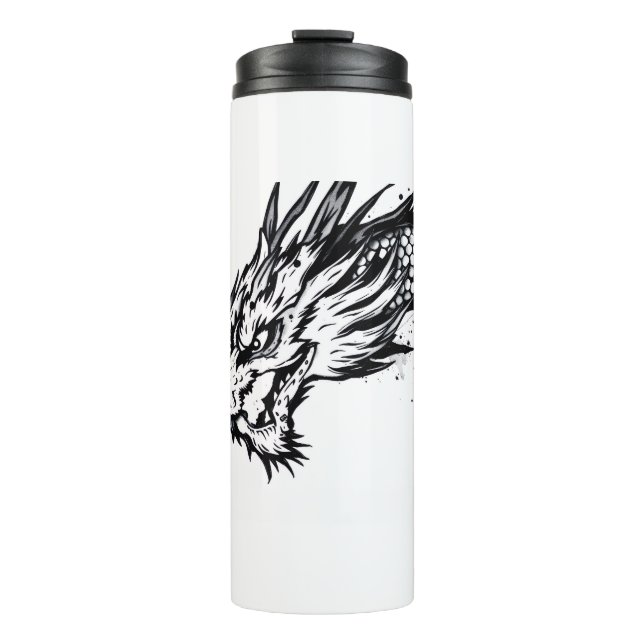 Schatten-Schuppen-Drache Thermosbecher (Vorderseite)