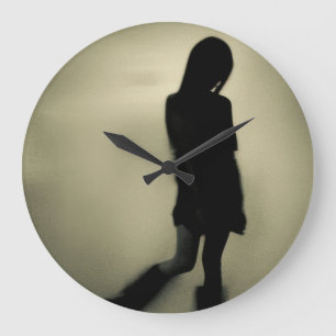Schatten tanzen an der Wand der Dunkelheit Große Wanduhr