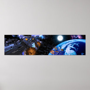 Schatten über den blauen Himmel Poster