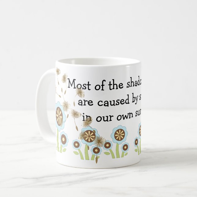 Schatten und Licht - Positive Anführungszeichen Kaffeetasse (Vorderseite Links)