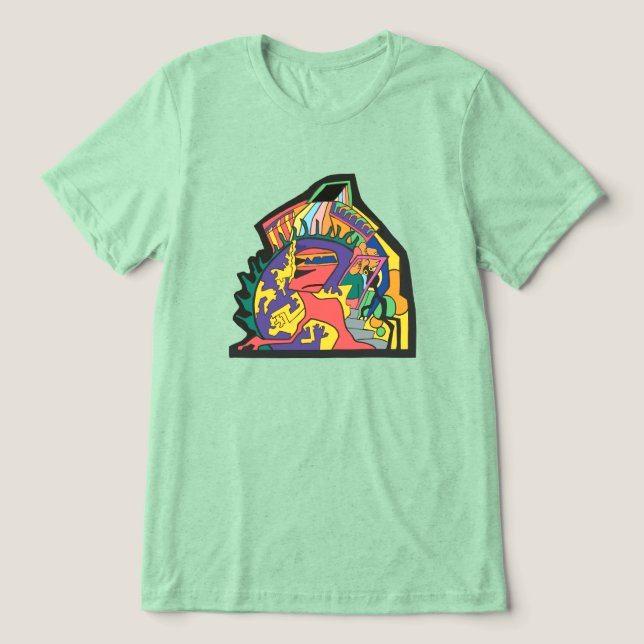 Schatten verspottet  Tri-Blend shirt (Design Vorderseite)