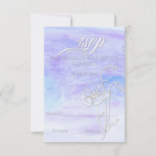 SCHATTEN VON BLUES WATERCOLOR POPPIES UAWG RSVP KARTE