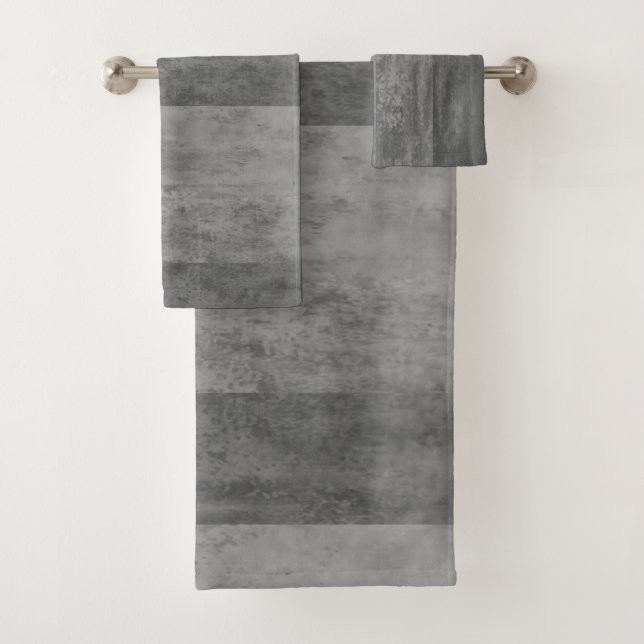 Schatten von grauem Ombre Striped Badhandtuch Set (Insitu)