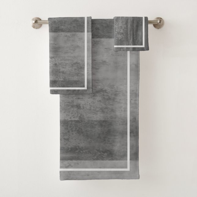 Schatten von grauem Ombre Striped Badhandtuch Set (Insitu)