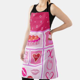 SCHATTEN VON PINK PIE BERRIES LIPS CUPCAKES SCHÜRZE