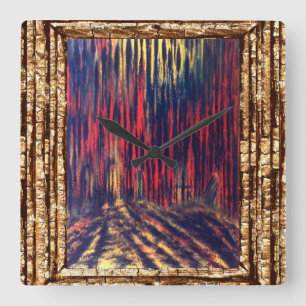 Schatten von Soulen Quadratische Wanduhr