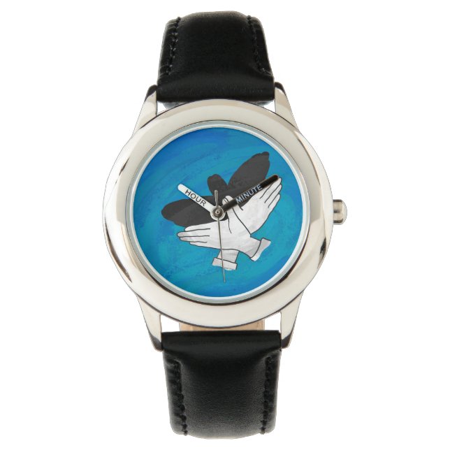 Schattenadler auf blau armbanduhr (Vorderseite)