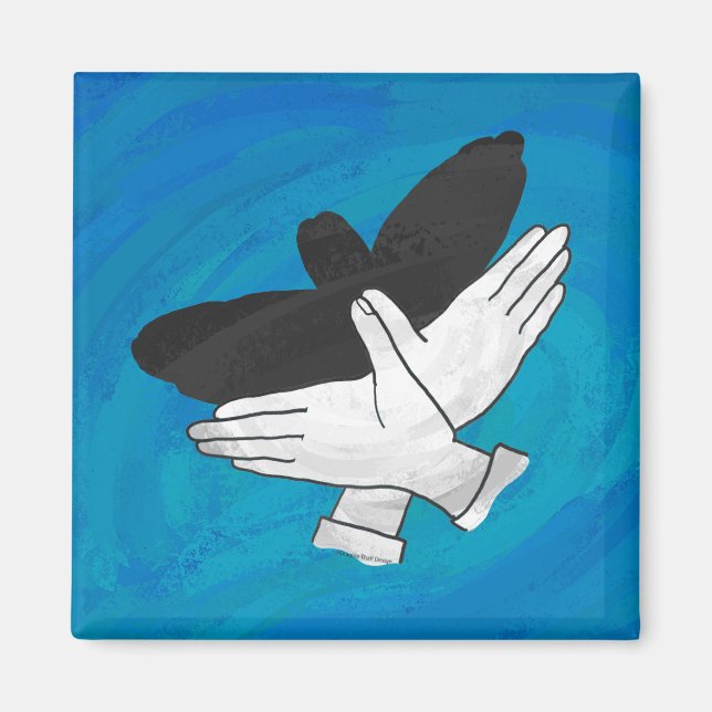 Schattenadler auf blau magnet (Vorne)