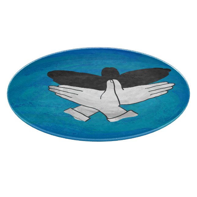 Schattenadler auf blau schneidebrett (Ecke)