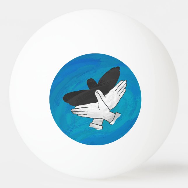 Schattenadler auf blau tischtennisball (Rückseite)