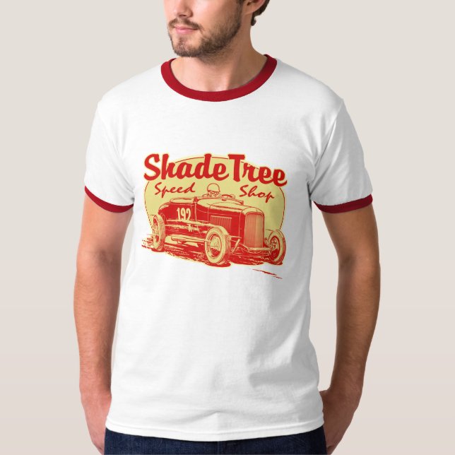 Schattenbaum-Geschwindigkeits-Geschäftsrot T-Shirt (Vorderseite)