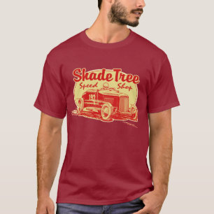 Schattenbaum-Geschwindigkeits-Geschäftsrot T-Shirt