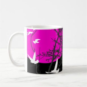 Schattenbild Vögel Kaffeetasse