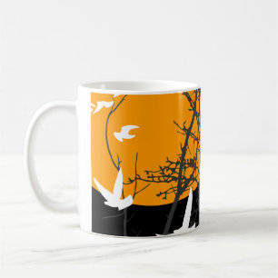 Schattenbild Vögel Kaffeetasse