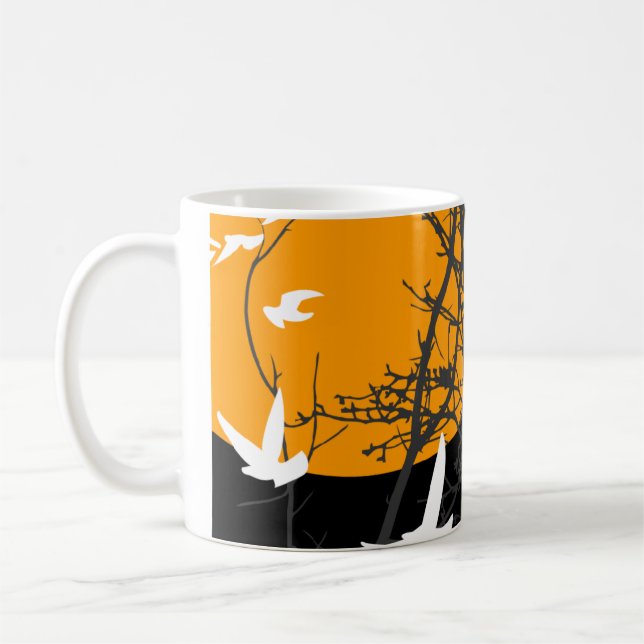 Schattenbild Vögel Kaffeetasse (Links)