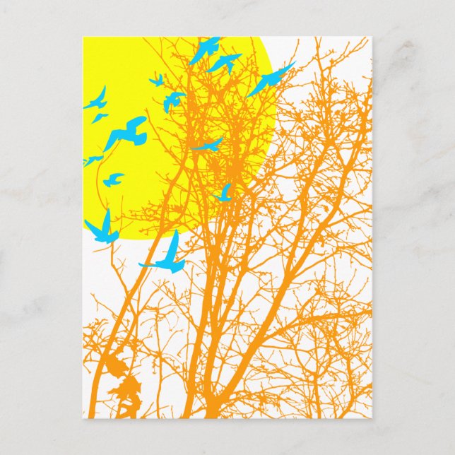 Schattenbild Vögel Postkarte (Vorderseite)