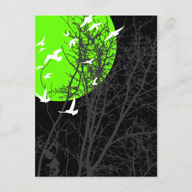 Schattenbild Vögel Postkarte (Vorderseite)