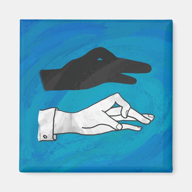 Schattenente auf Blau Magnet (Vorne)