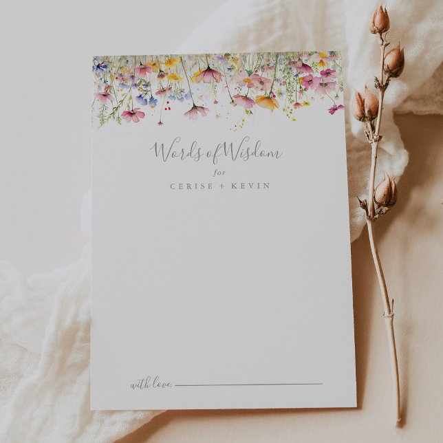 Schattenfarbige Wildblume Hochzeiten von Weisheits Hinweiskarte (Von Creator hochgeladen)