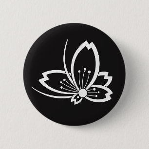 Schattenfliegenförmige Kirschblüte Button