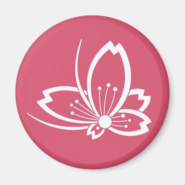 Schattenfliegenförmige Kirschblüte Magnet (Vorne)