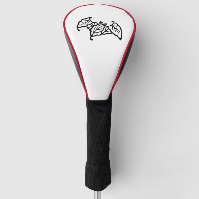 Schattenförmige Blätter aus Eichenholz Golf Headcover (Vorderseite)