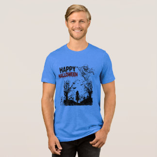 Schattenhafte Geister versammeln sich blau Tri-Blend Shirt