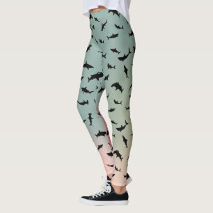 Schattenhai im Gefälle Regenbogenozean Leggings