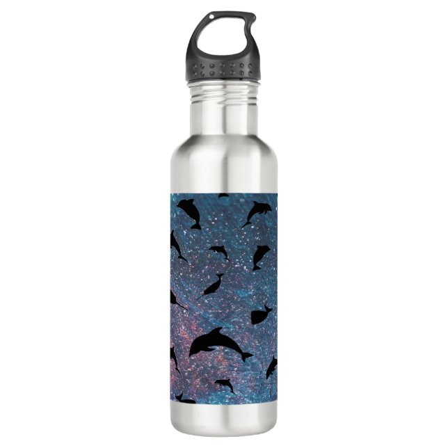Schattenhai-Wal in Gradientengalaxie Edelstahlflasche (Vorderseite)