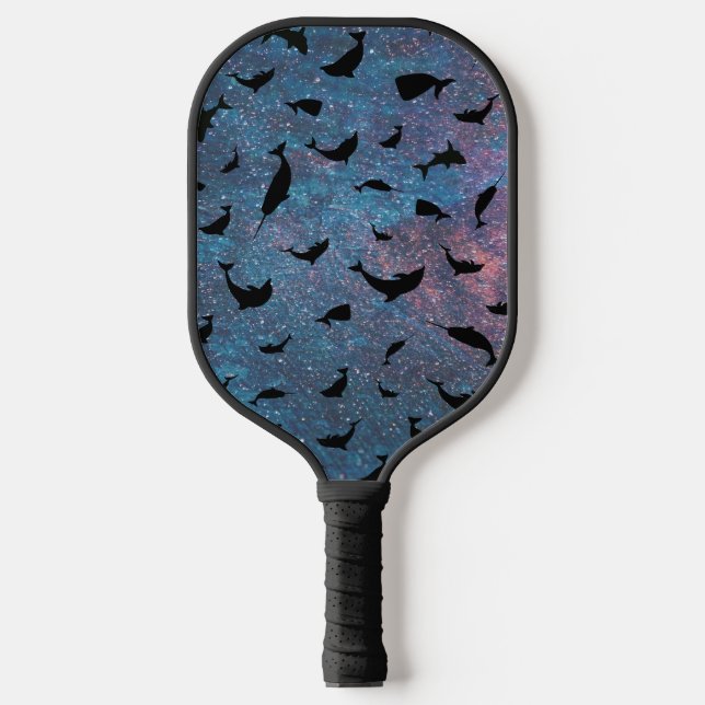 Schattenhai-Wal in Gradientengalaxie Pickleball Schläger (Vorderseite)